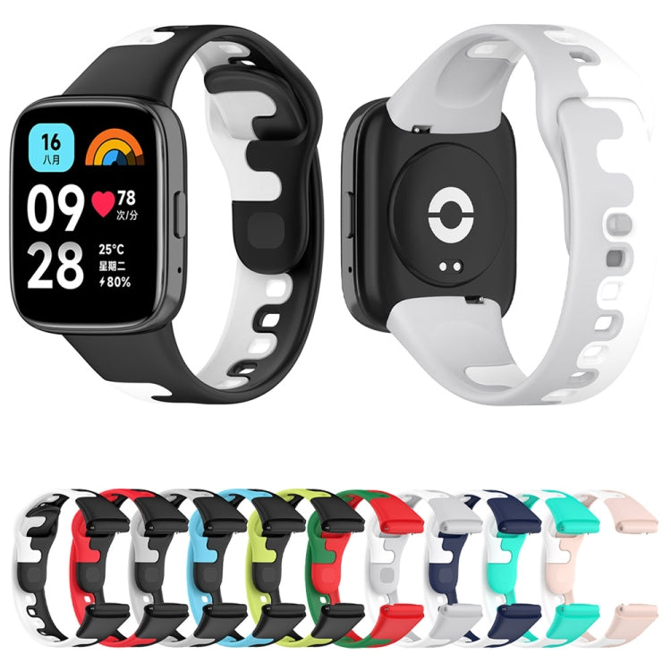 For Redmi Watch 3 Lite Stitching Two Color Silicone Watch Band