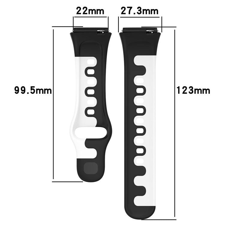 For Redmi Watch 3 Lite Stitching Two Color Silicone Watch Band