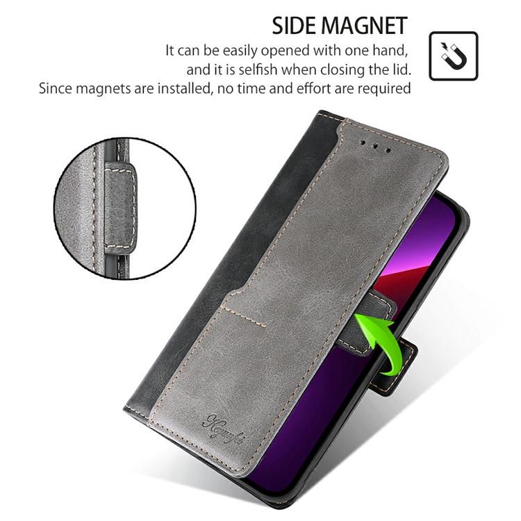 For ZTE Blade A35e 4G Contrast Color Side Buckle Leather Phone Case