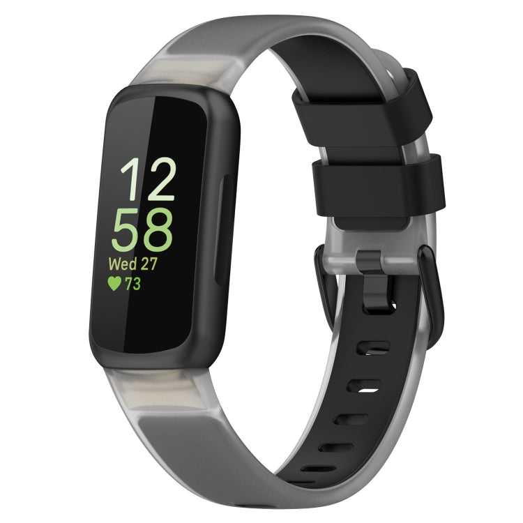 For Fitbit Inspire 3 Two Color Transparent Silicone Watch Band