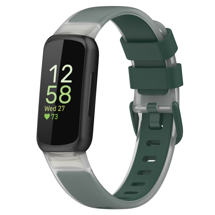 For Fitbit Inspire 3 Two Color Transparent Silicone Watch Band