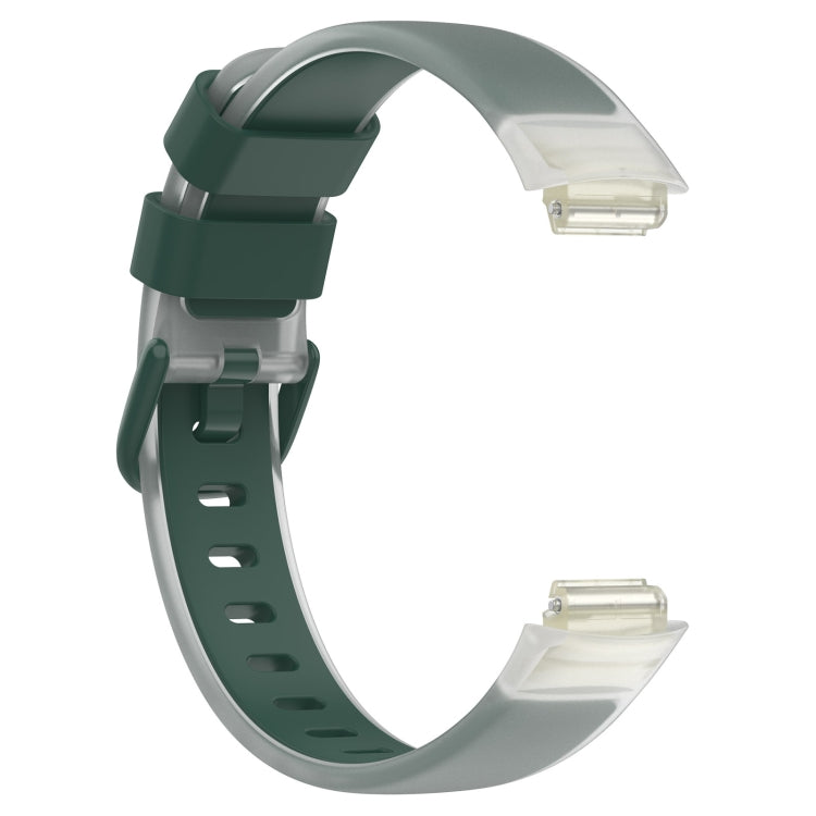 For Fitbit Inspire 3 Two Color Transparent Silicone Watch Band