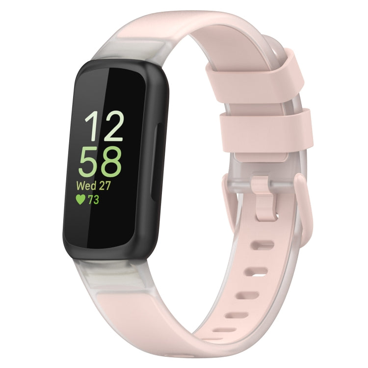For Fitbit Inspire 3 Two Color Transparent Silicone Watch Band