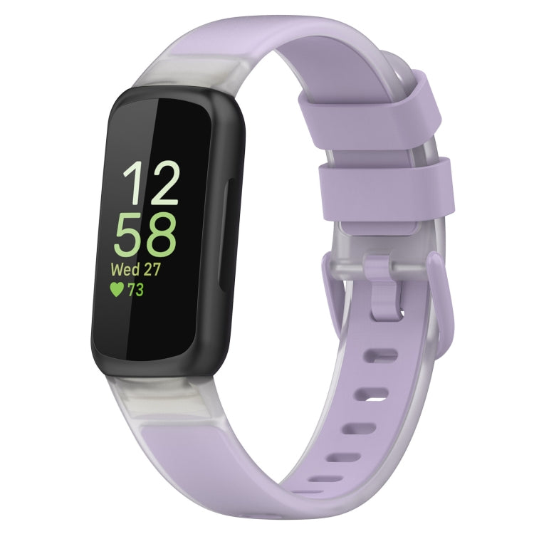 For Fitbit Inspire 3 Two Color Transparent Silicone Watch Band
