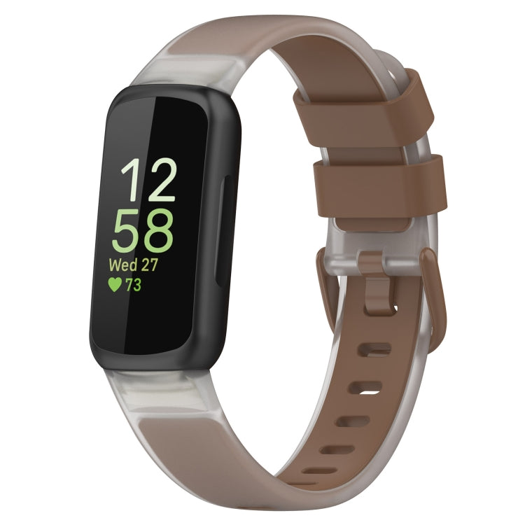 For Fitbit Inspire 3 Two Color Transparent Silicone Watch Band
