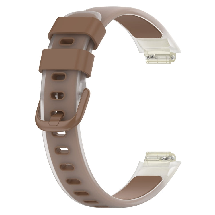 For Fitbit Inspire 3 Two Color Transparent Silicone Watch Band