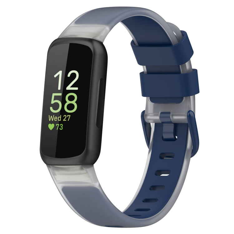 For Fitbit Inspire 3 Two Color Transparent Silicone Watch Band