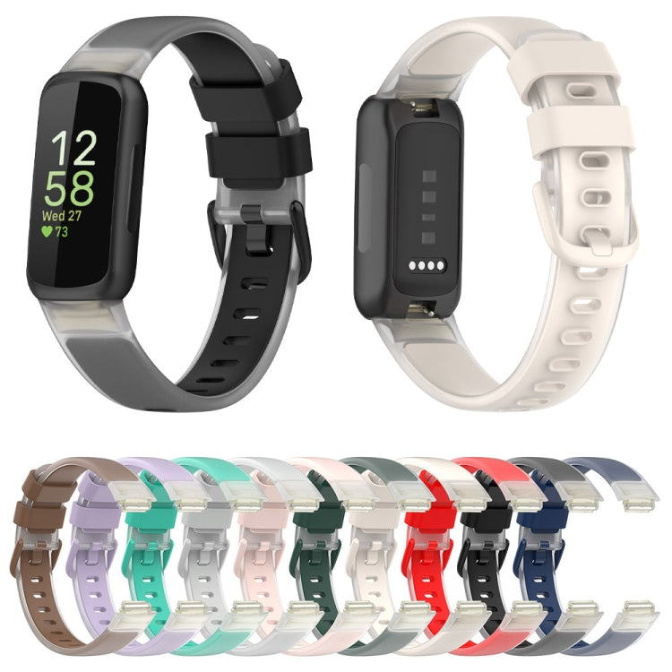For Fitbit Inspire 3 Two Color Transparent Silicone Watch Band