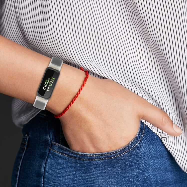 For Fitbit Inspire 3 Two Color Transparent Silicone Watch Band