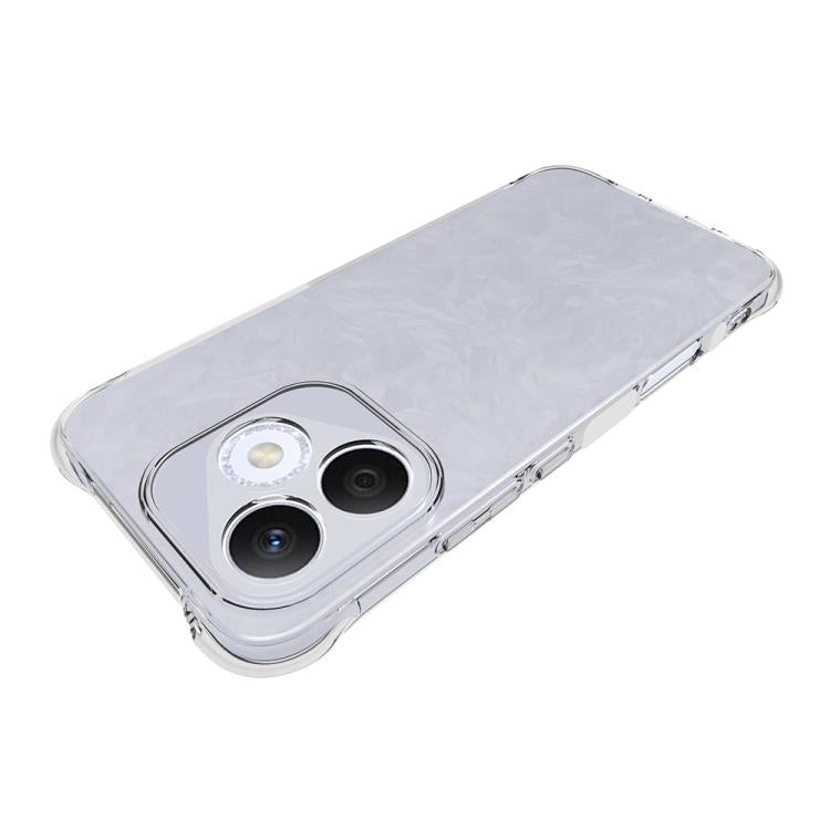 For Honor 400 Lite Global Shockproof Non-slip Thickening TPU Phone Case - Transparent