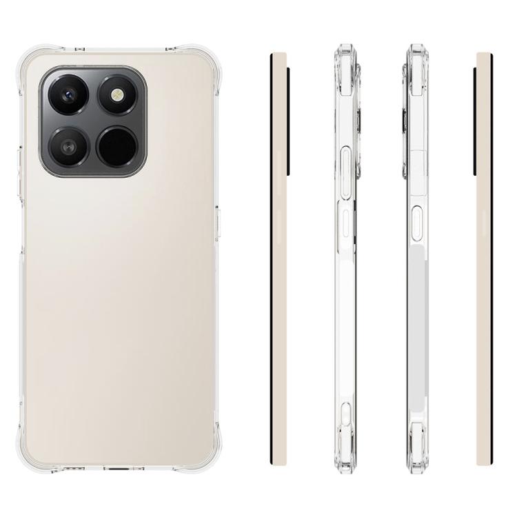 For Honor 400 Smart / X7d 5G / 4G Shockproof Non-slip Thickening TPU Phone Case - Transparent