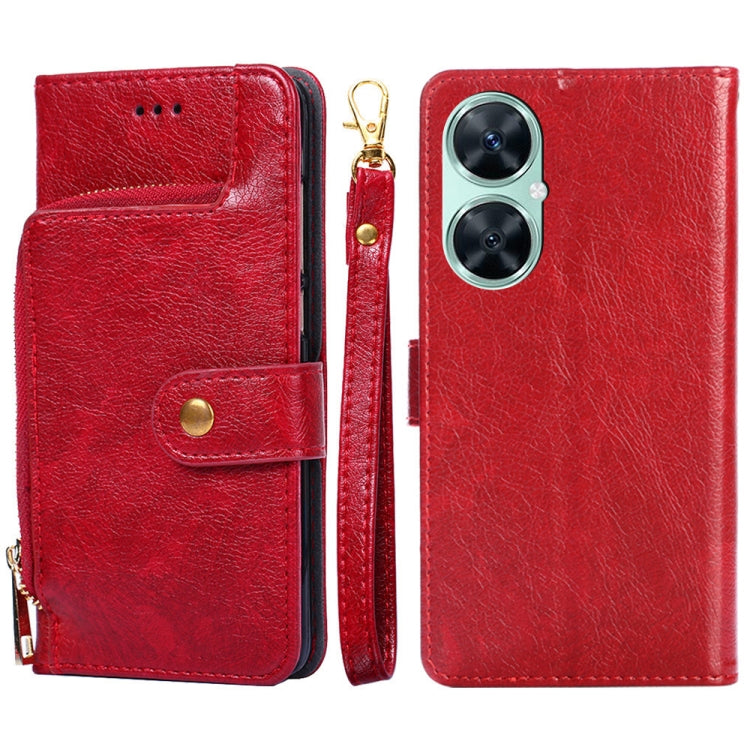 For Huawei Enjoy 60 Pro / nova 11i Zipper Bag Leather Phone Case