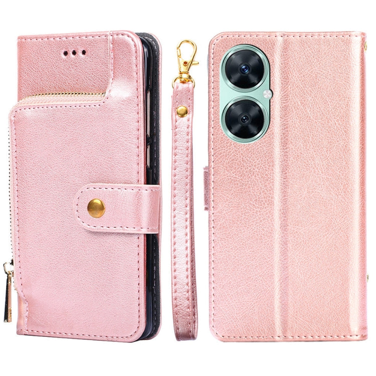 For Huawei Enjoy 60 Pro / nova 11i Zipper Bag Leather Phone Case