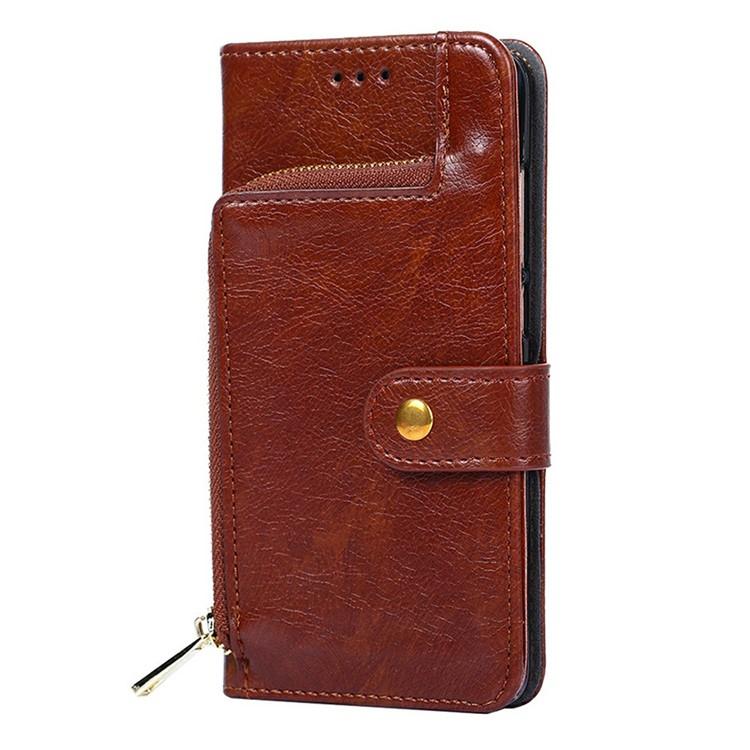 For Honor X8d 4G Zipper Bag Leather Phone Case