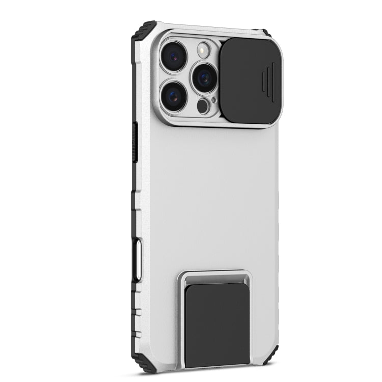 For iPhone 16 Pro Stereoscopic Holder Sliding Camshield Phone Case