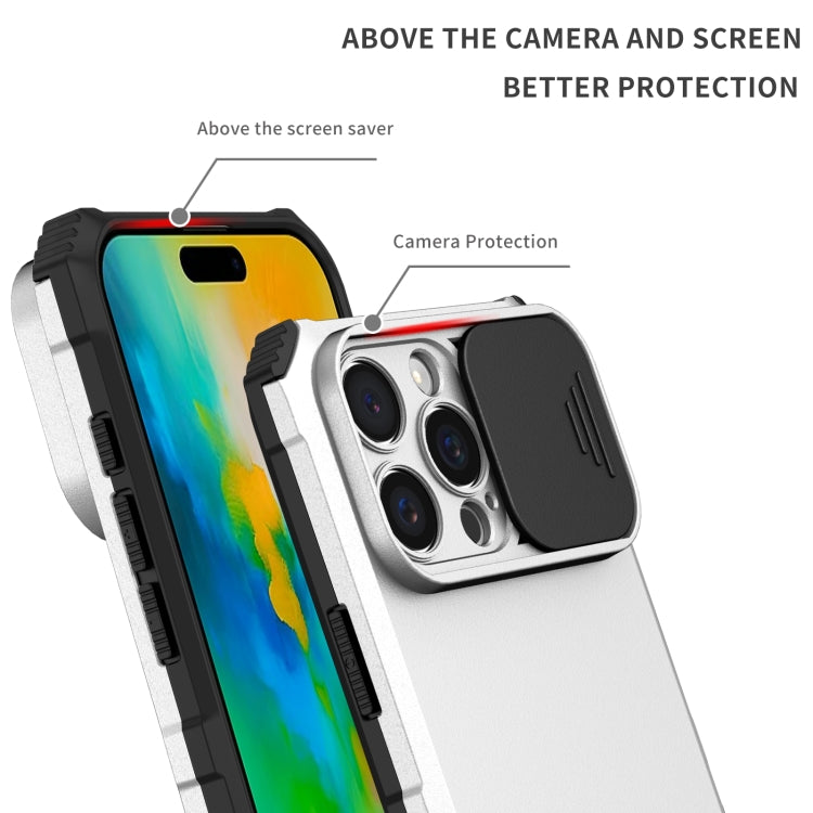 For iPhone 16 Pro Stereoscopic Holder Sliding Camshield Phone Case