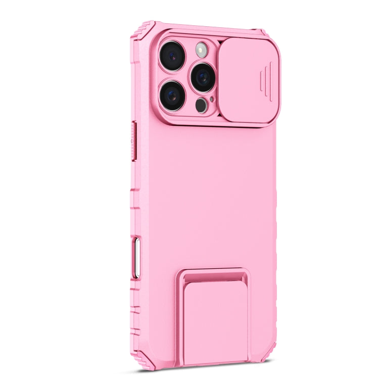 For iPhone 16 Pro Stereoscopic Holder Sliding Camshield Phone Case