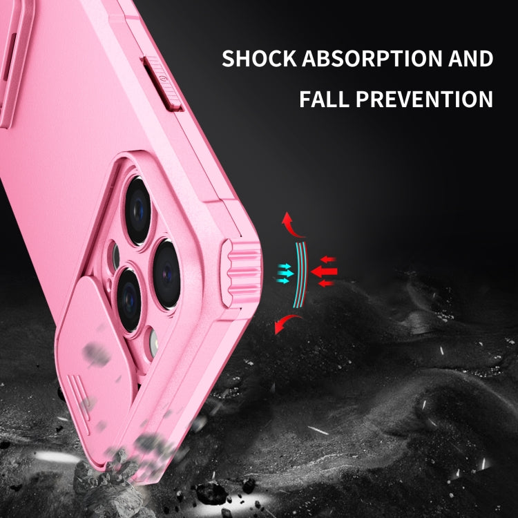 For iPhone 16 Pro Stereoscopic Holder Sliding Camshield Phone Case