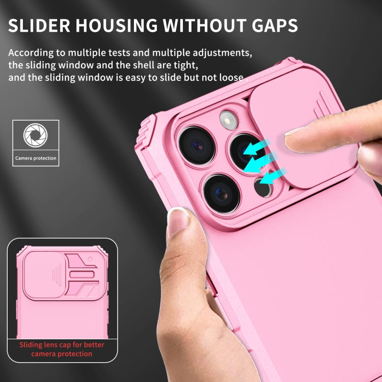 For iPhone 16 Pro Stereoscopic Holder Sliding Camshield Phone Case
