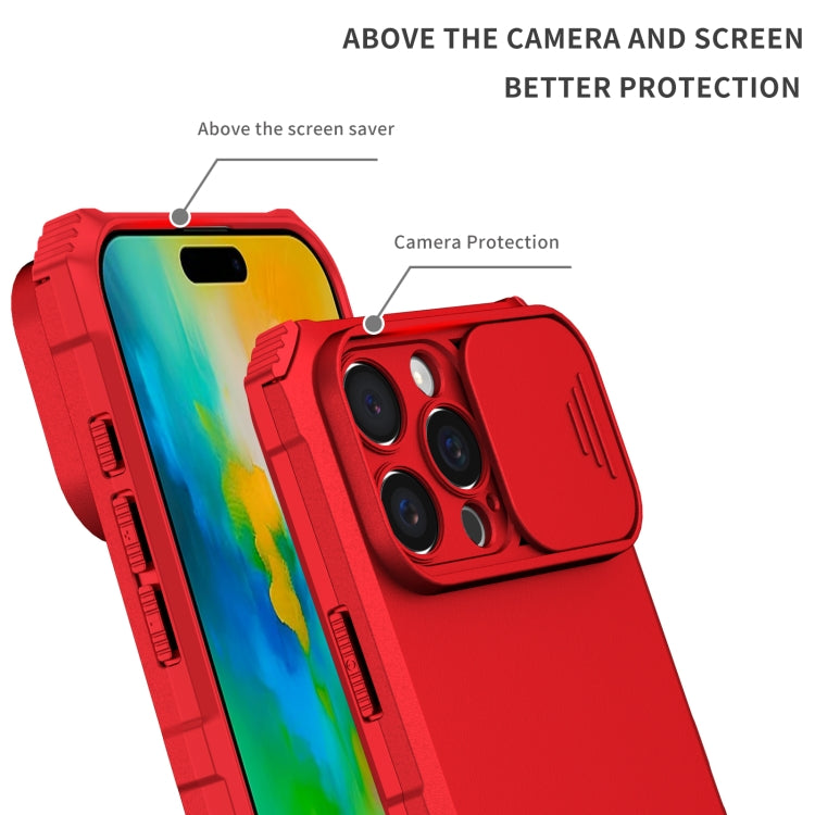 For iPhone 16 Pro Stereoscopic Holder Sliding Camshield Phone Case