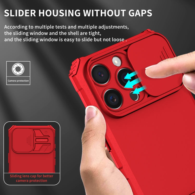 For iPhone 16 Pro Stereoscopic Holder Sliding Camshield Phone Case
