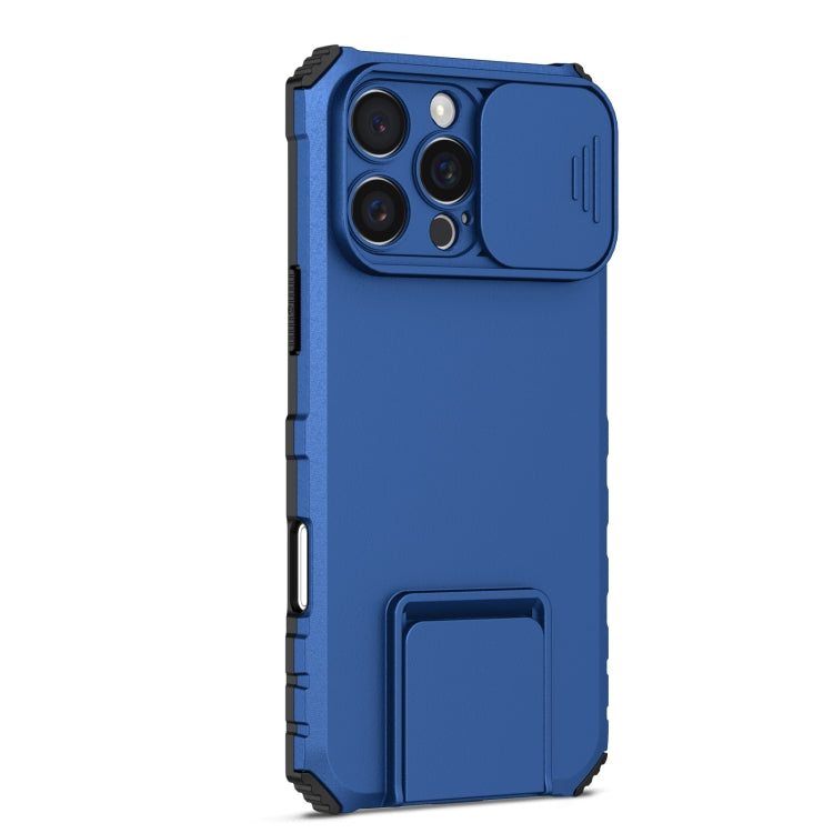 For iPhone 16 Pro Stereoscopic Holder Sliding Camshield Phone Case