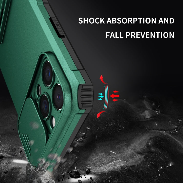 For iPhone 16 Pro Stereoscopic Holder Sliding Camshield Phone Case