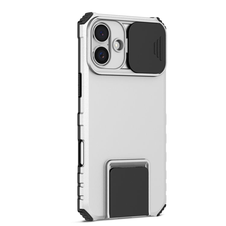For iPhone 16 Stereoscopic Holder Sliding Camshield Phone Case