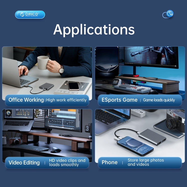 ORICO AM2C3-2N Dual-bay M.2 NVME + NVME SSD Enclosure(Grey)