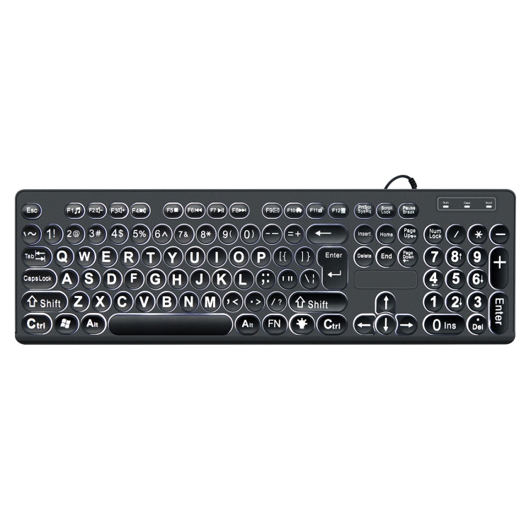 MC-K315 104 Keys Large Characters Blacklit Wired Keyboard(Black)