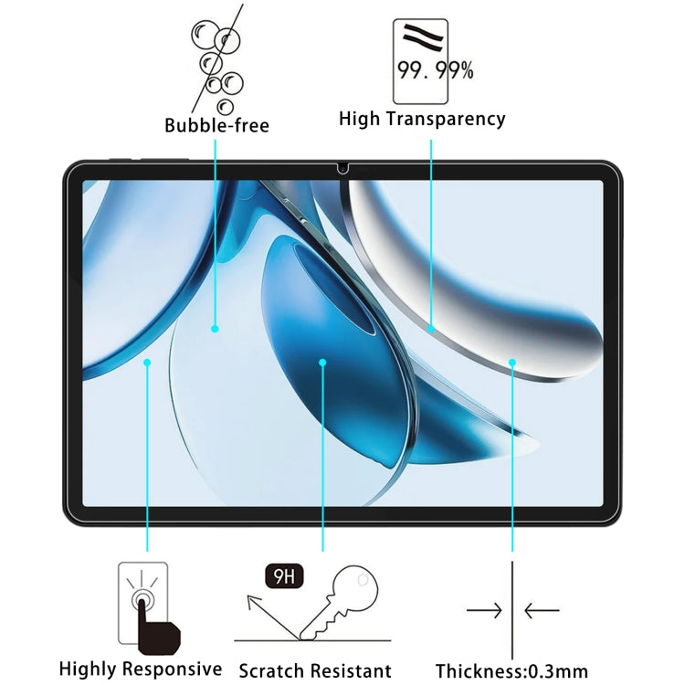 For Doogee T40 11 inch 2pcs 9H 0.3mm Explosion-proof Tempered Glass Film