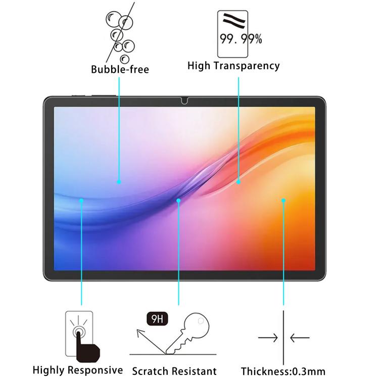 For Doogee Tab G6 Plus 11 inch 2pcs 9H 0.3mm Explosion-proof Tempered Glass Film