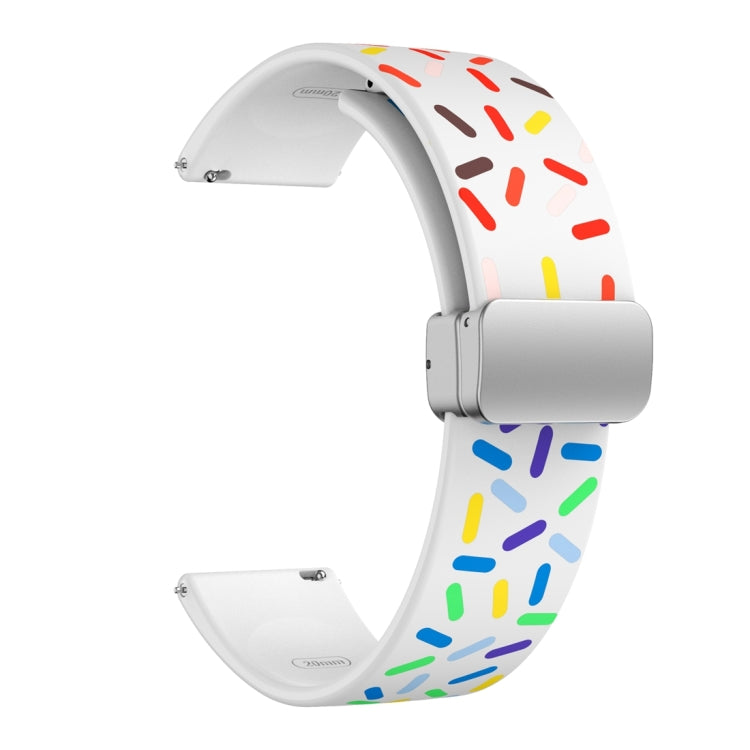 For Samsung Galaxy Watch 6 / 6 Classic Sports Rainbow Dots Magnetic Black Buckle Silicone Watch Band