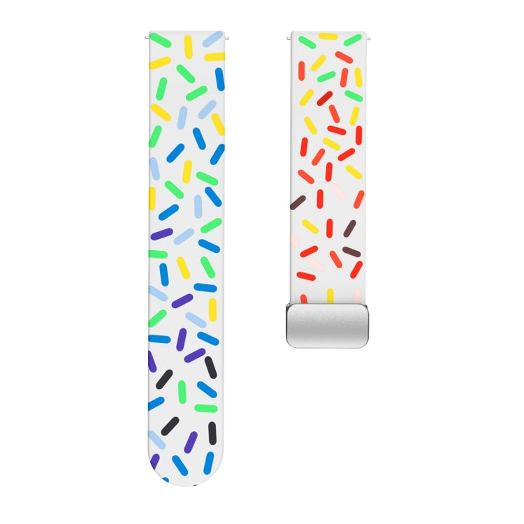 For Samsung Galaxy Watch 6 / 6 Classic Sports Rainbow Dots Magnetic Black Buckle Silicone Watch Band