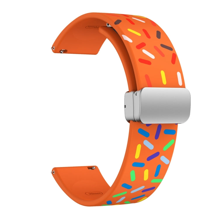 For Samsung Galaxy Watch 6 / 6 Classic Sports Rainbow Dots Magnetic Black Buckle Silicone Watch Band