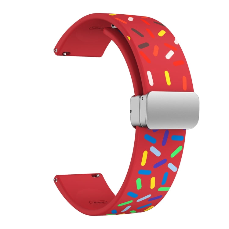 For Samsung Galaxy Watch 6 / 6 Classic Sports Rainbow Dots Magnetic Black Buckle Silicone Watch Band