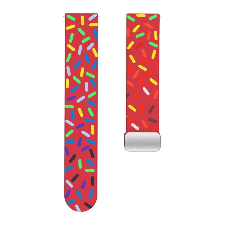For Samsung Galaxy Watch 6 / 6 Classic Sports Rainbow Dots Magnetic Black Buckle Silicone Watch Band