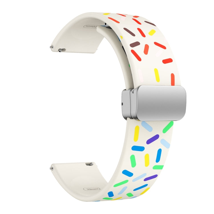 For Samsung Galaxy Watch 6 / 6 Classic Sports Rainbow Dots Magnetic Black Buckle Silicone Watch Band