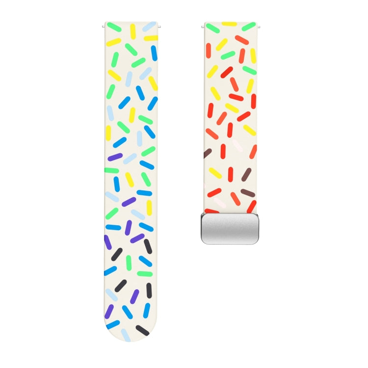 For Samsung Galaxy Watch 6 / 6 Classic Sports Rainbow Dots Magnetic Black Buckle Silicone Watch Band