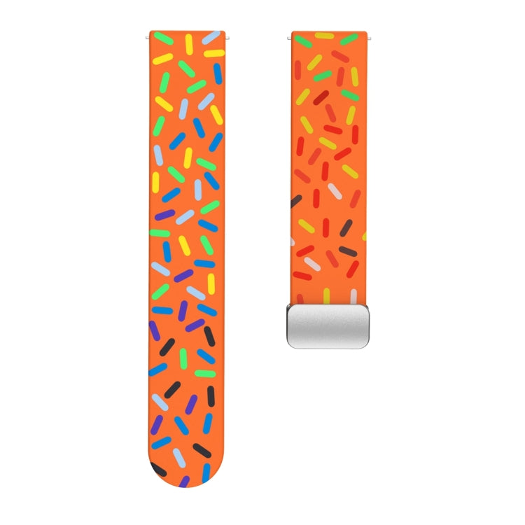 For Samsung Galaxy Watch 6 / 6 Classic Sports Rainbow Dots Magnetic Silver Buckle Silicone Watch Band