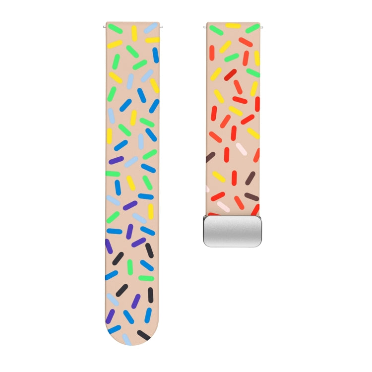 For Samsung Galaxy Watch 6 / 6 Classic Sports Rainbow Dots Magnetic Silver Buckle Silicone Watch Band