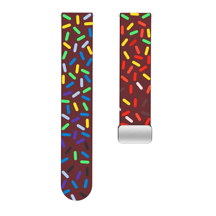 For Samsung Galaxy Watch 6 / 6 Classic Sports Rainbow Dots Magnetic Silver Buckle Silicone Watch Band