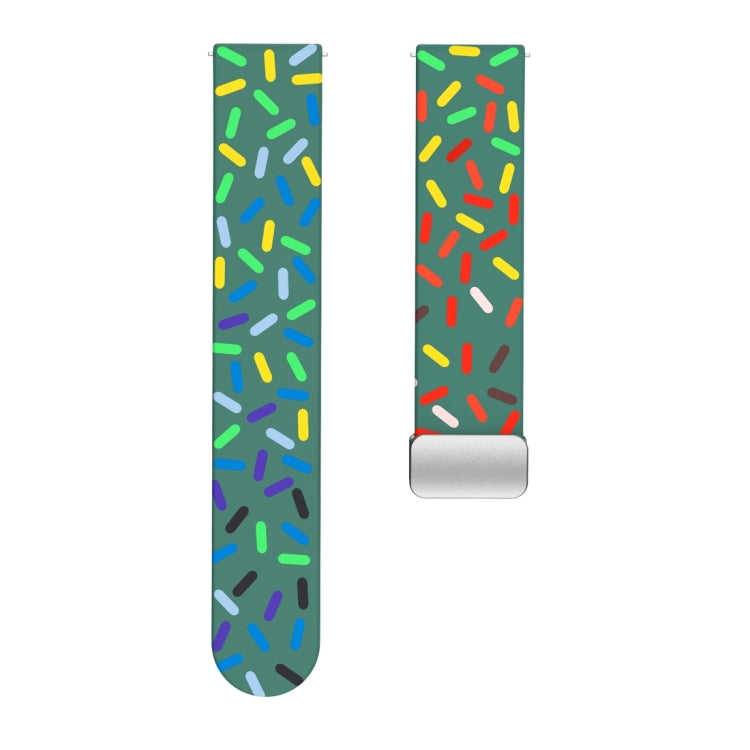 For Samsung Galaxy Watch 6 / 6 Classic Sports Rainbow Dots Magnetic Silver Buckle Silicone Watch Band