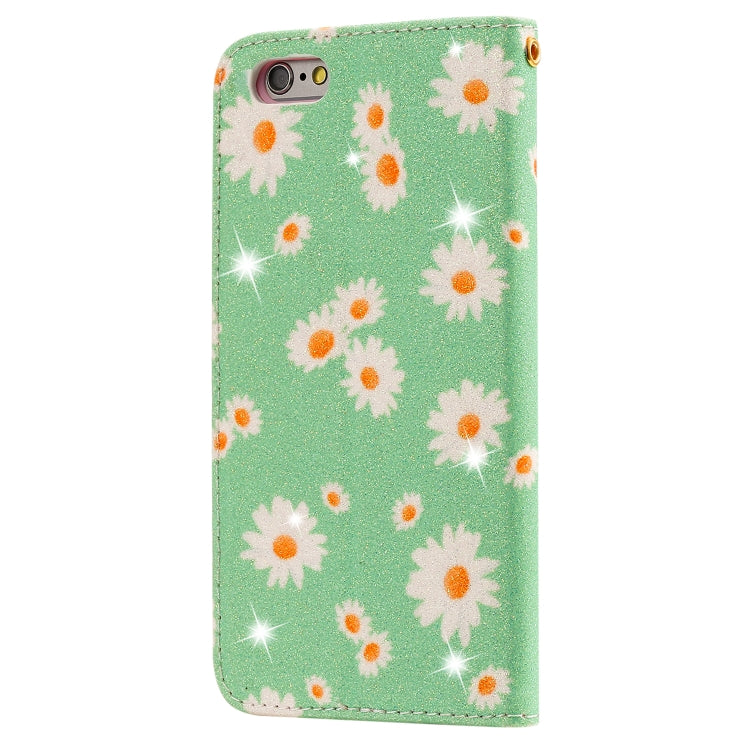 For iPhone 6 / 6s Glittering Daisy Magnetic Horizontal Flip Leather Case with Holder & Card Slots & Photo Frame