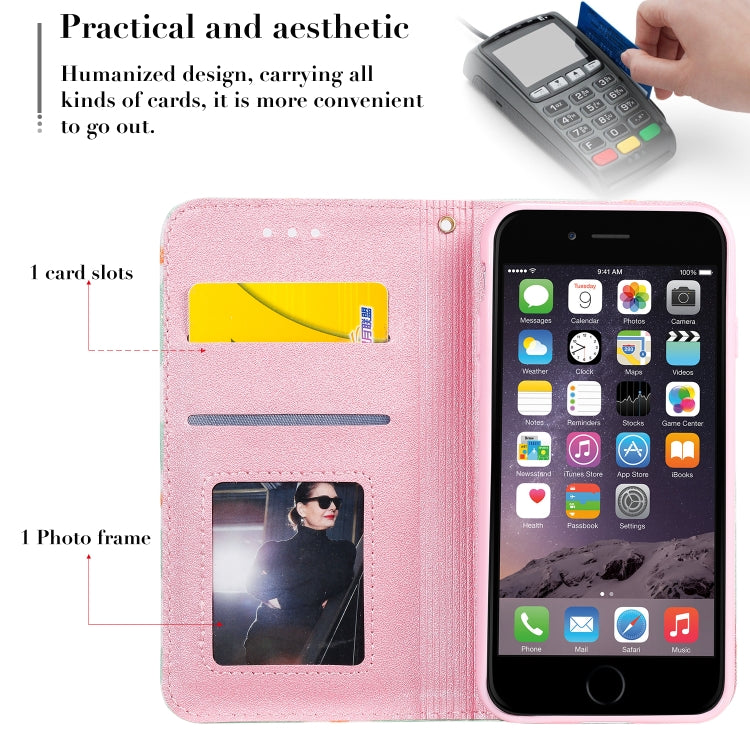 For iPhone 6 / 6s Glittering Daisy Magnetic Horizontal Flip Leather Case with Holder & Card Slots & Photo Frame