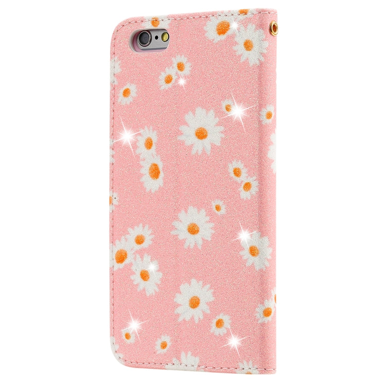 For iPhone 6 / 6s Glittering Daisy Magnetic Horizontal Flip Leather Case with Holder & Card Slots & Photo Frame