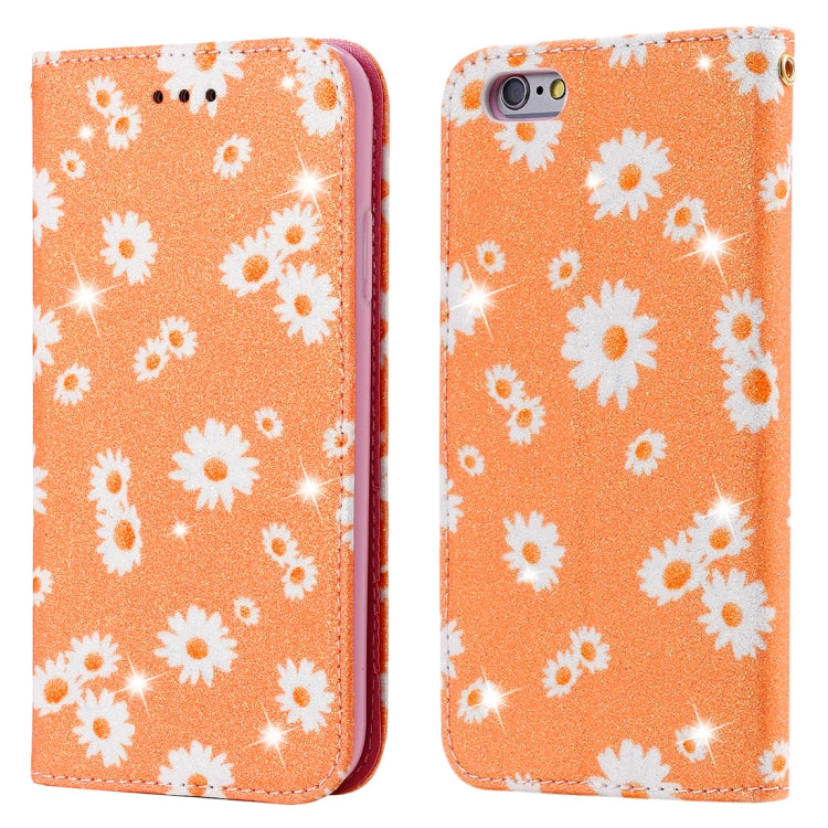 For iPhone 6 / 6s Glittering Daisy Magnetic Horizontal Flip Leather Case with Holder & Card Slots & Photo Frame