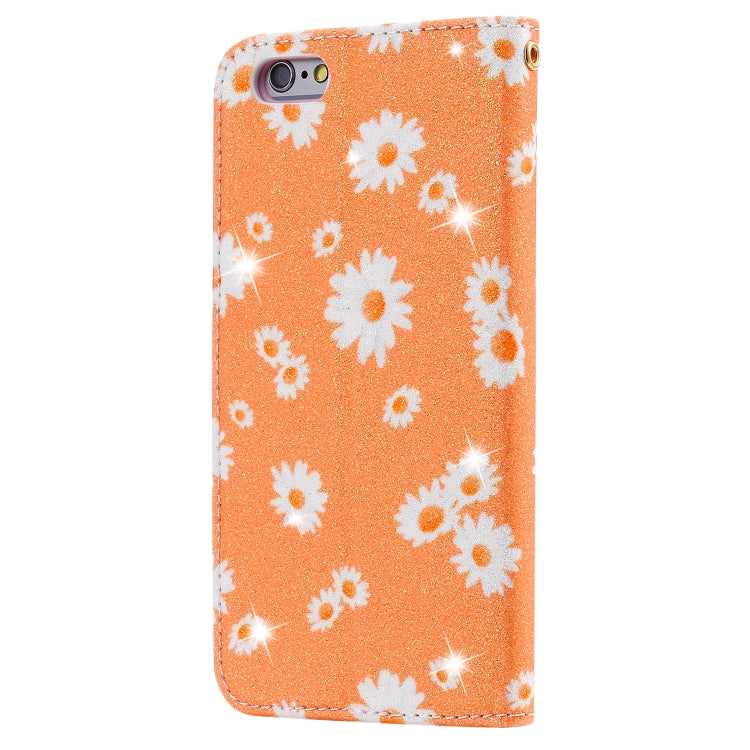 For iPhone 6 / 6s Glittering Daisy Magnetic Horizontal Flip Leather Case with Holder & Card Slots & Photo Frame