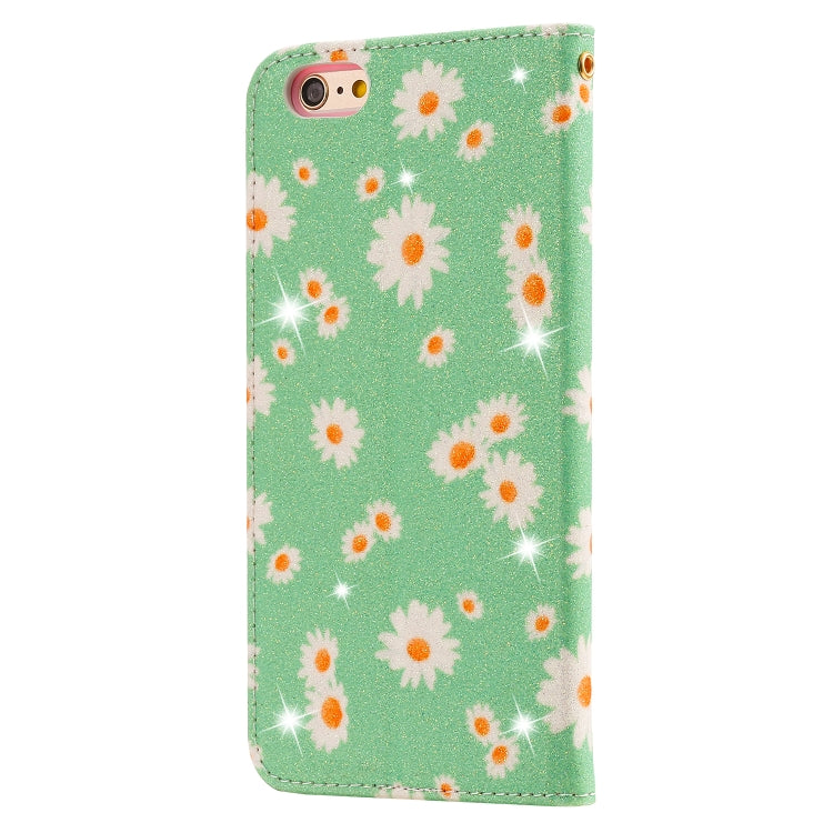 For iPhone 6 Plus Glittering Daisy Magnetic Horizontal Flip Leather Case with Holder & Card Slots & Photo Frame