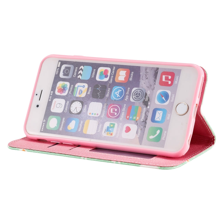 For iPhone 6 Plus Glittering Daisy Magnetic Horizontal Flip Leather Case with Holder & Card Slots & Photo Frame